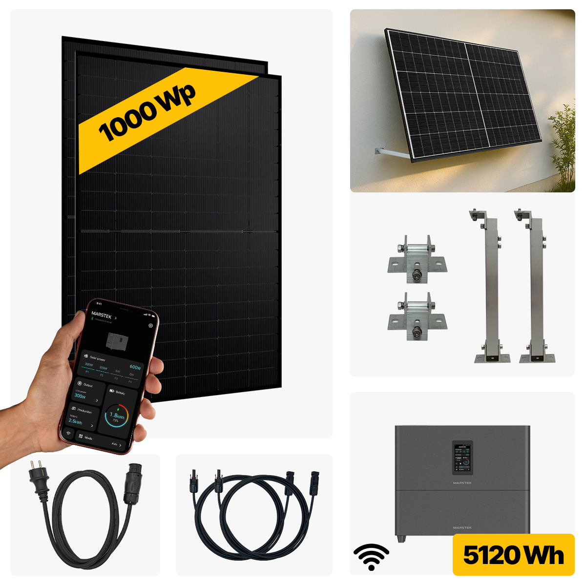 1000 W Balkonkraftwerk Full Black