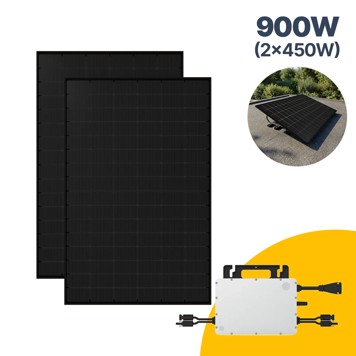 900 W Balkonkraftwerk mit Wechselrichter