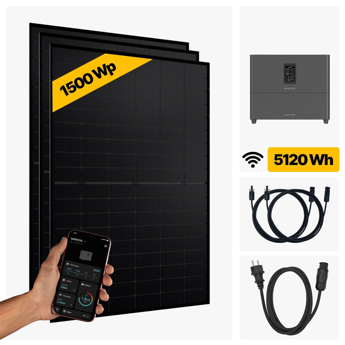 1500 W Balkonkraftwerk Full Black