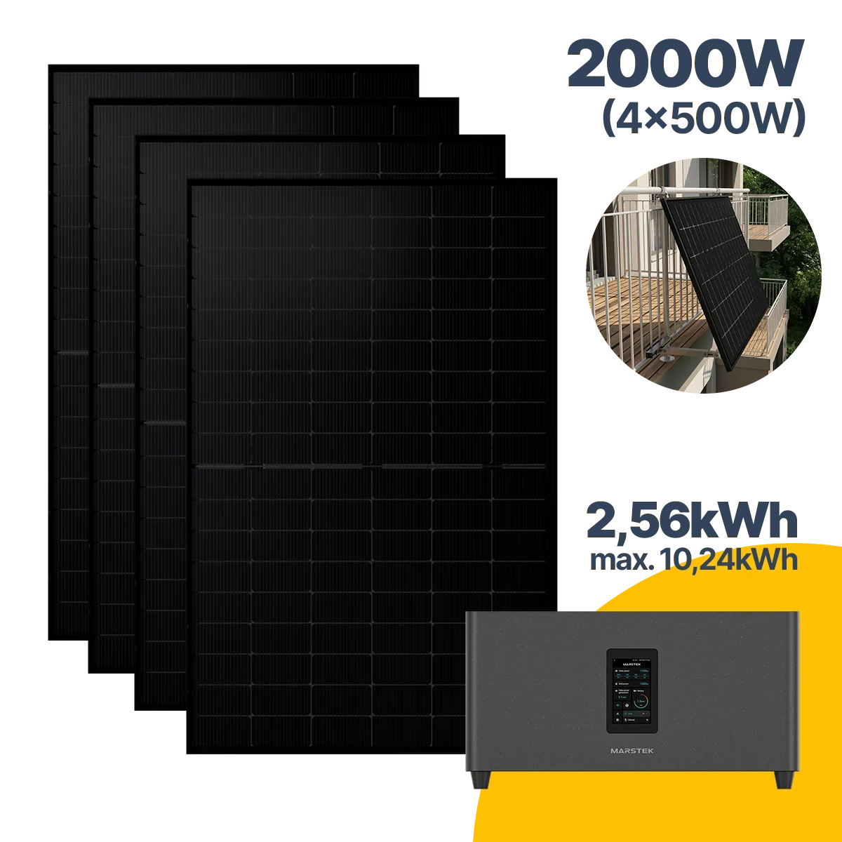 2000 W Balkonkraftwerk mit Speicher Jupiter C Plus