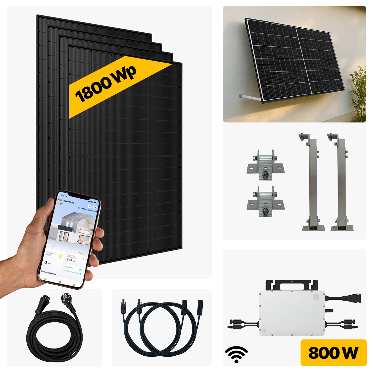 1800 W Balkonkraftwerk Full Black