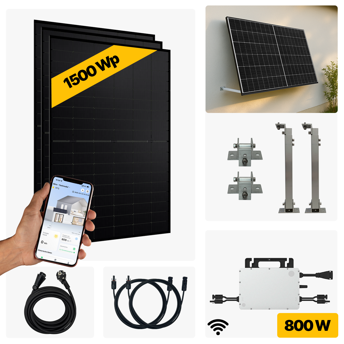 1500 W Balkonkraftwerk Full Black