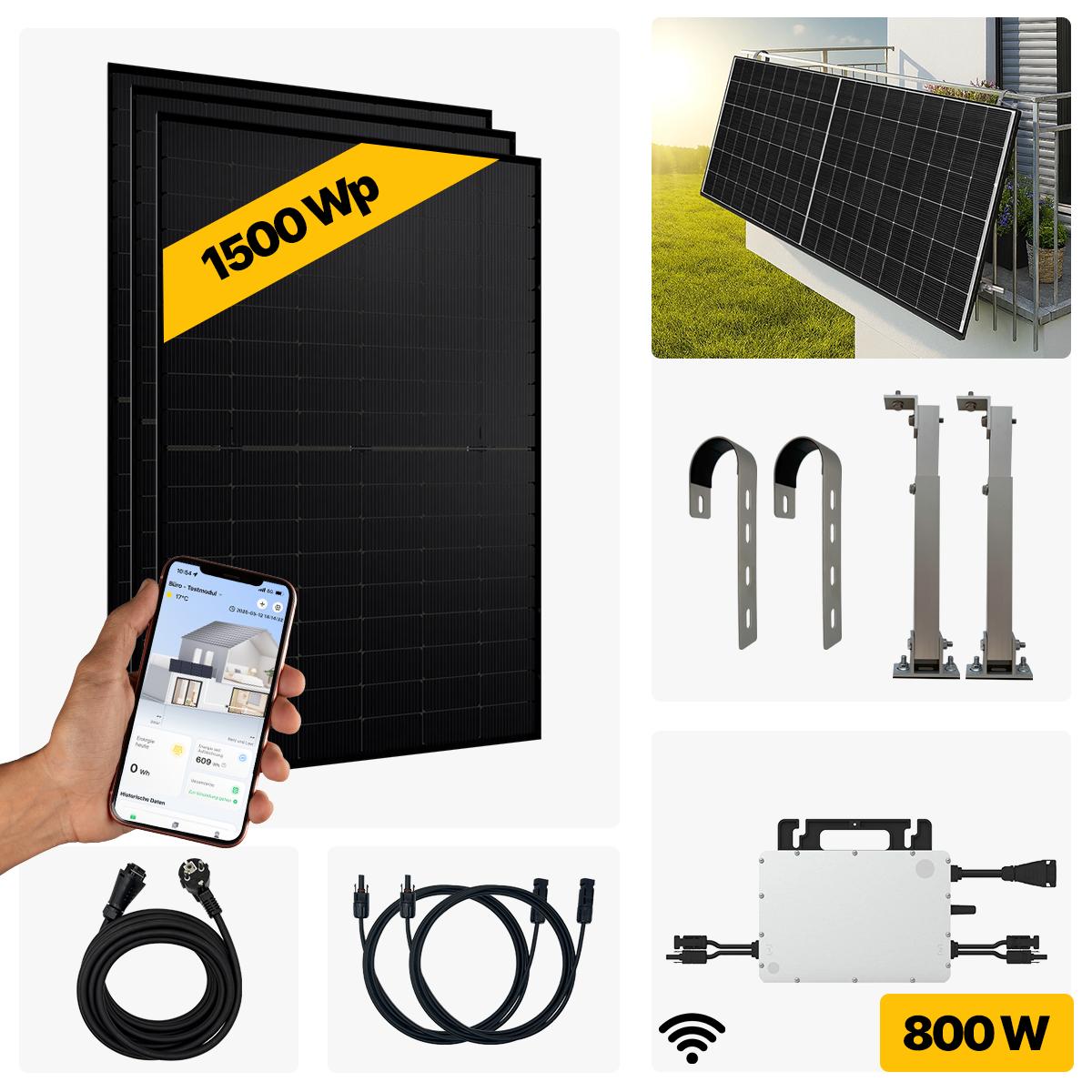 1500 W Balkonkraftwerk Full Black