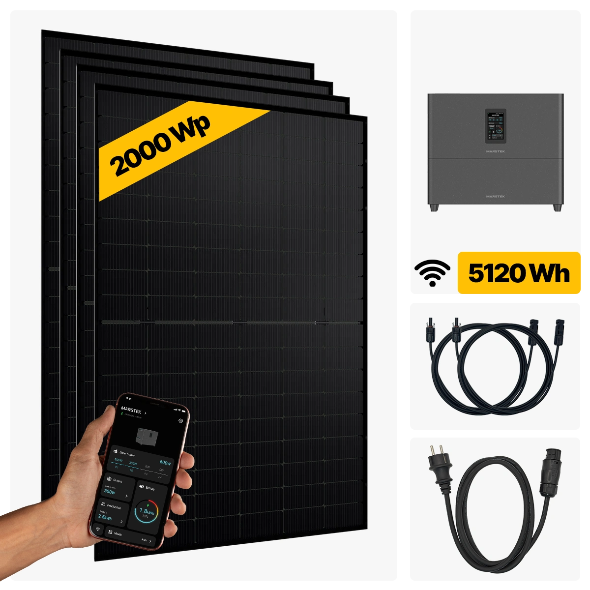 2000 W Balkonkraftwerk Full Black