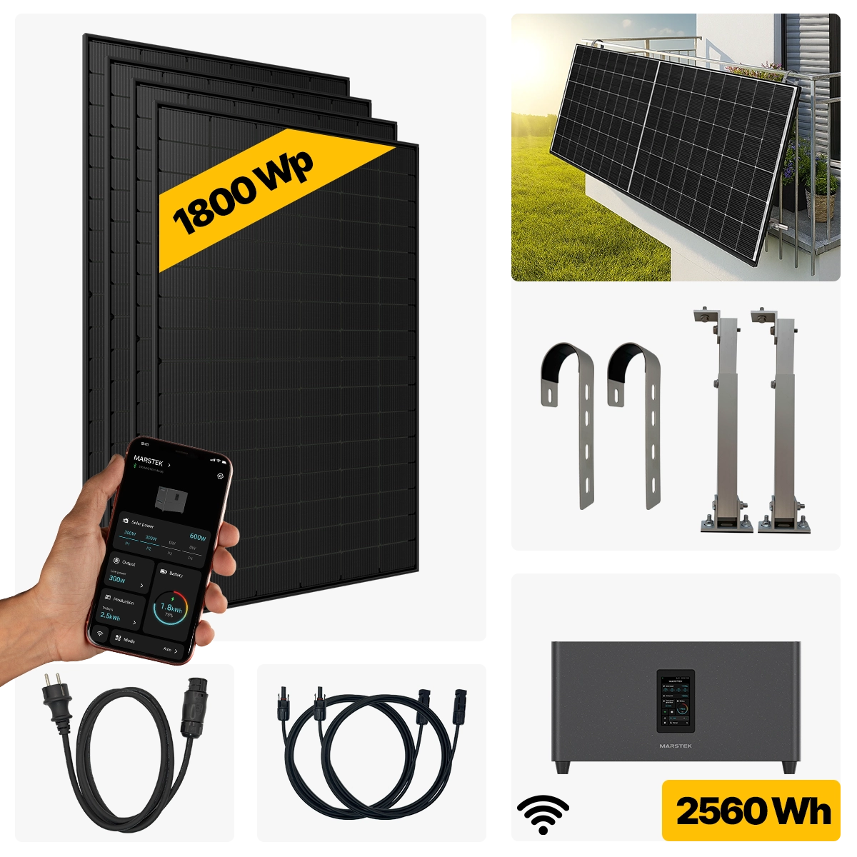 1800 W Balkonkraftwerk Full Black